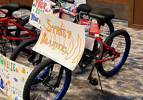 Bicycle with decorations made during a team building activity