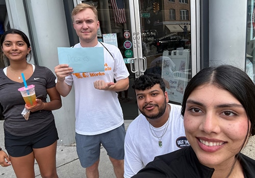 A ScavengerQuest team out and about in the city